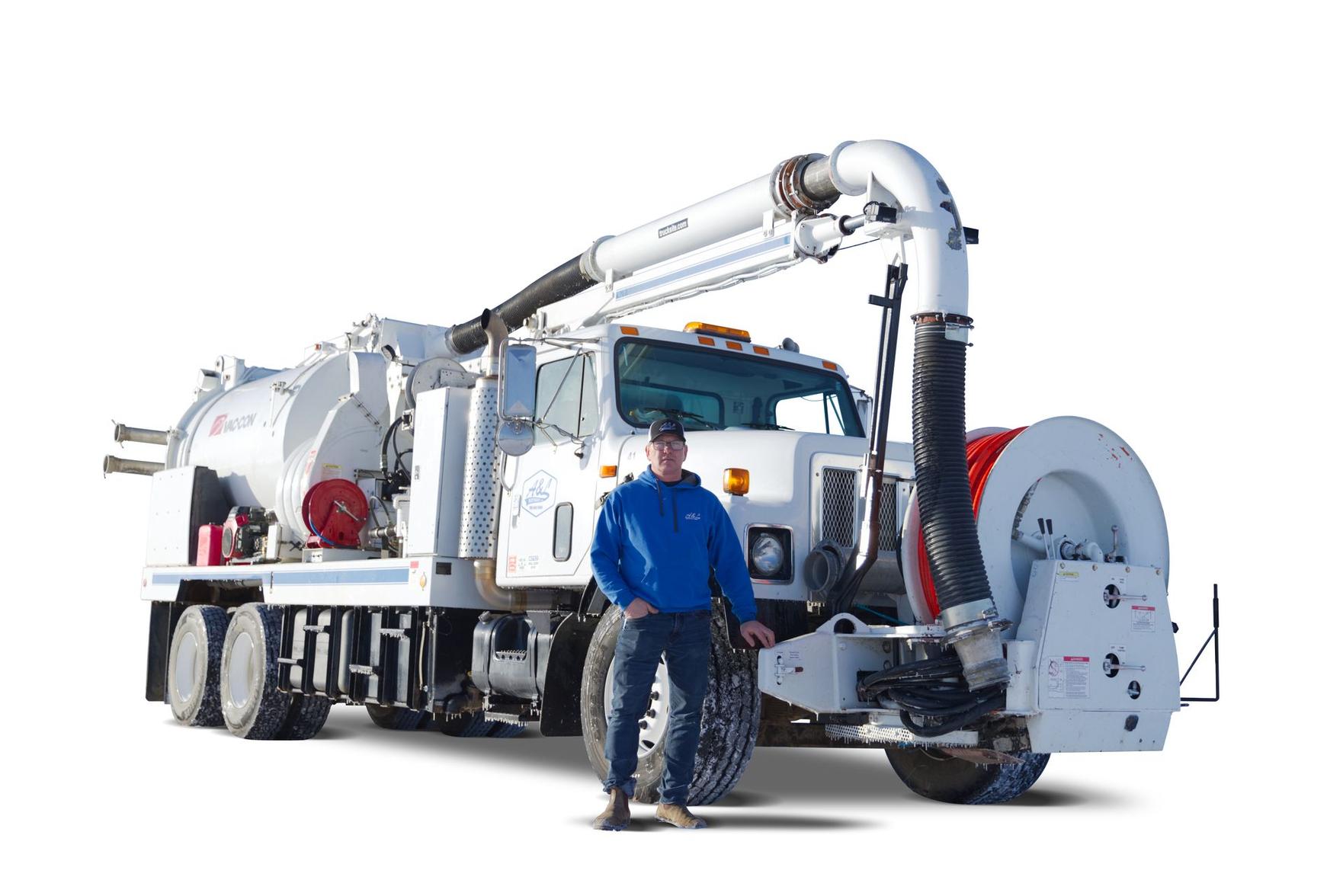Jake Reimer with his hydrovac truck